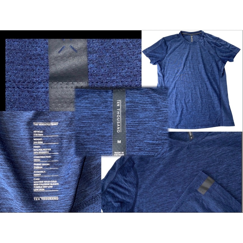 Ten Thousand Versatile Shirt Mens Medium Blue Athletic Workout Gym CrossFit MMA - Picture 9 of 9